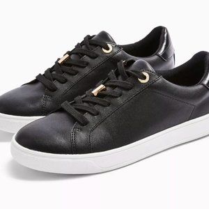 Topshop black leather sneakers